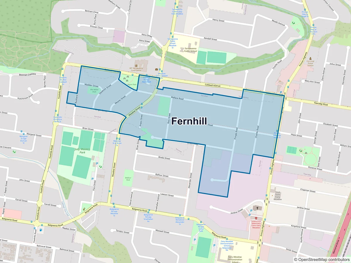 Map of Fernhill, NSW, Australia