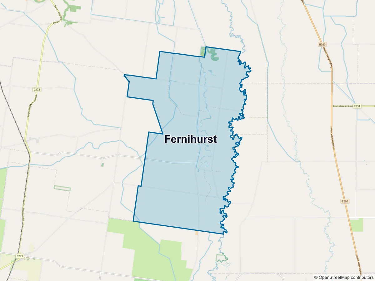 Map of Fernihurst, VIC, Australia