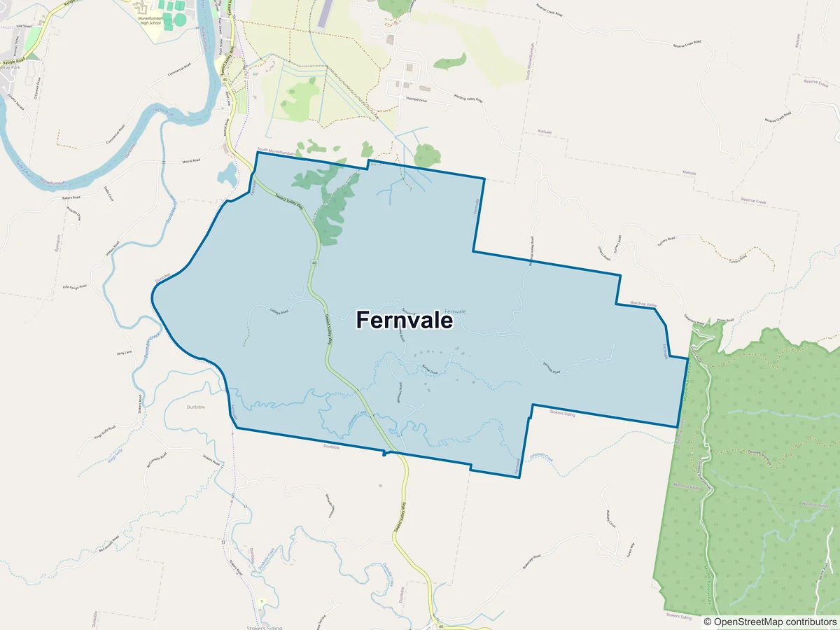 Map of Fernvale, NSW, Australia