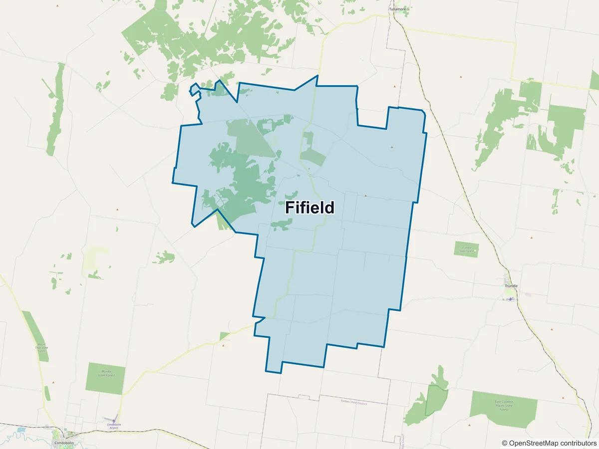 Map of Fifield, NSW, Australia
