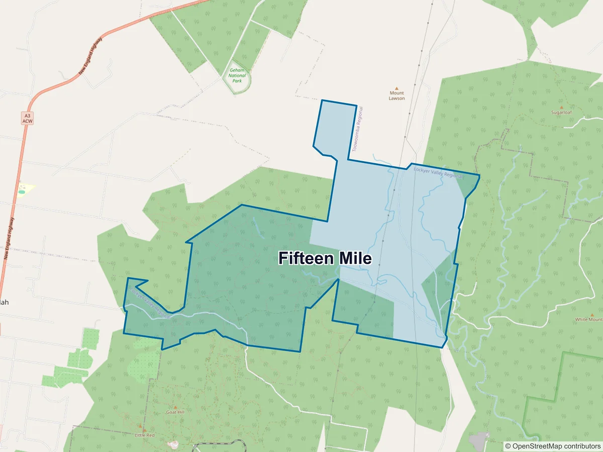 Map of Fifteen Mile, QLD, Australia