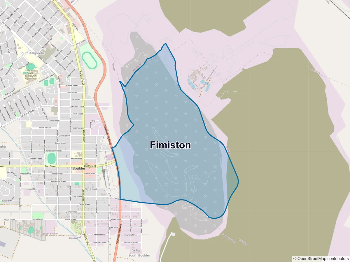Map of Fimiston, WA, Australia