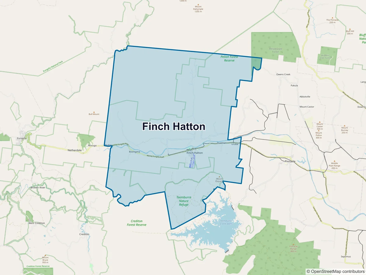 Map of Finch Hatton, QLD, Australia