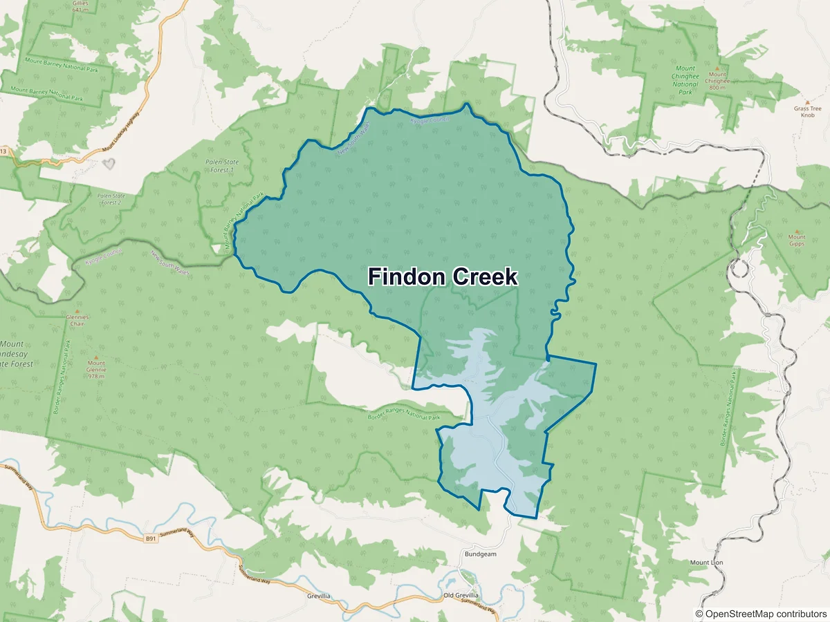 Map of Findon Creek, NSW, Australia