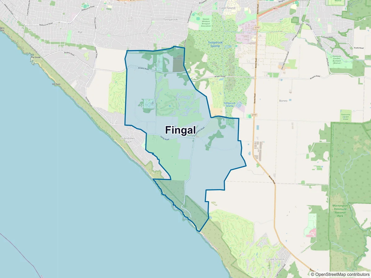 Map of Fingal, VIC, Australia