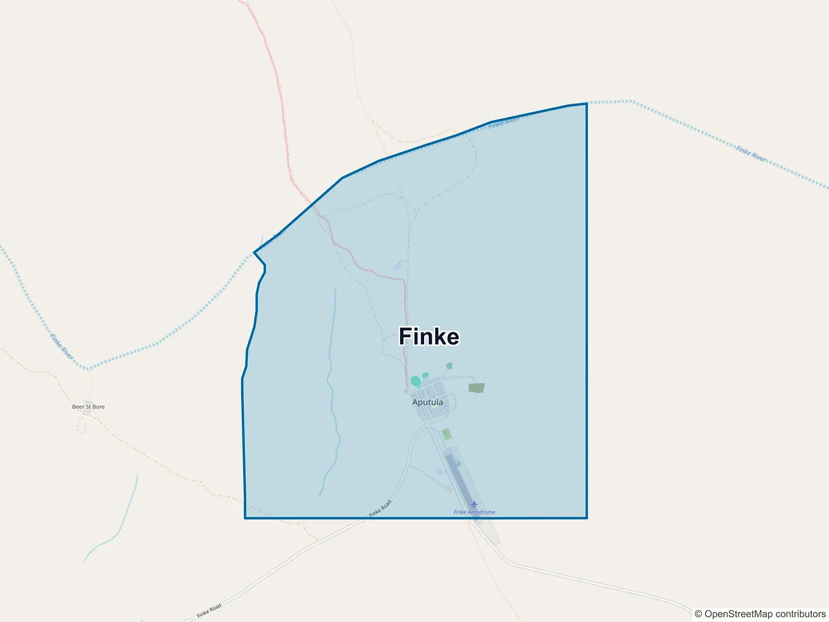 Map of Finke, NT, Australia