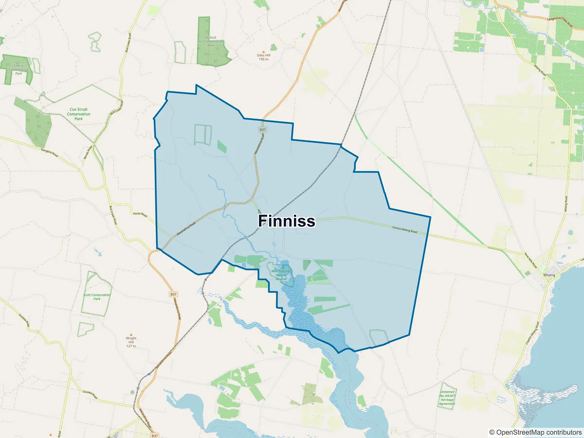 Map of Finniss, SA, Australia