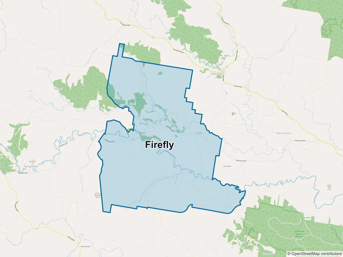 Map of Firefly, NSW, Australia