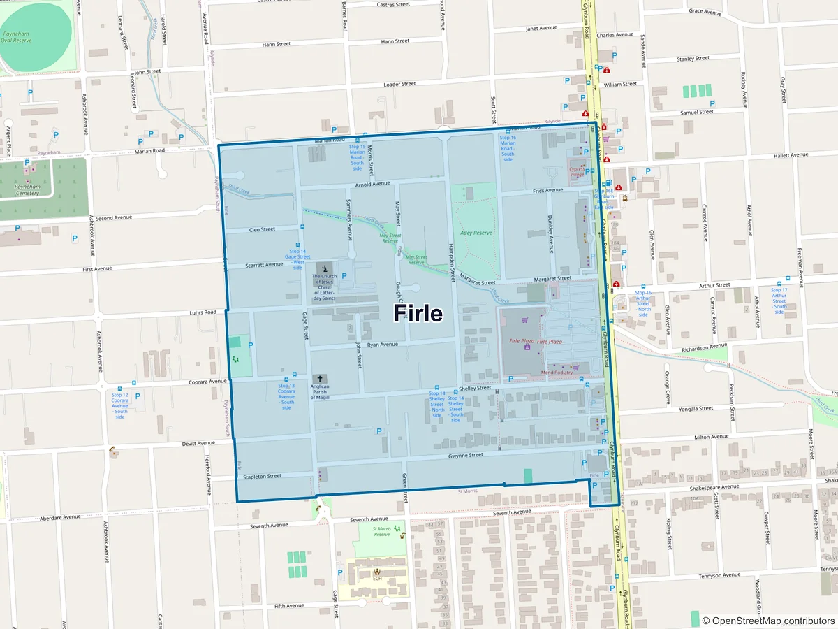 Map of Firle, SA, Australia