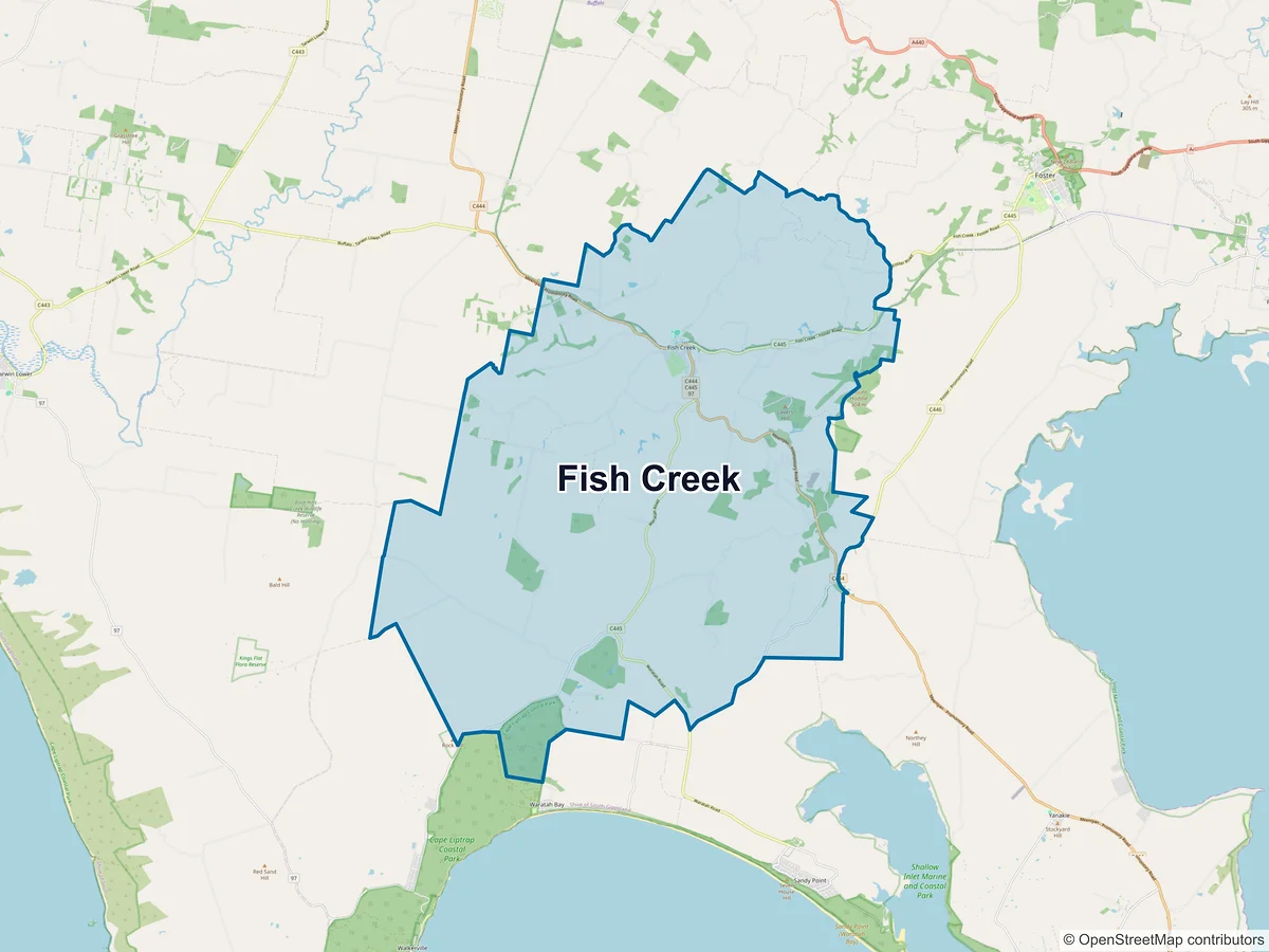Map of Fish Creek, VIC, Australia