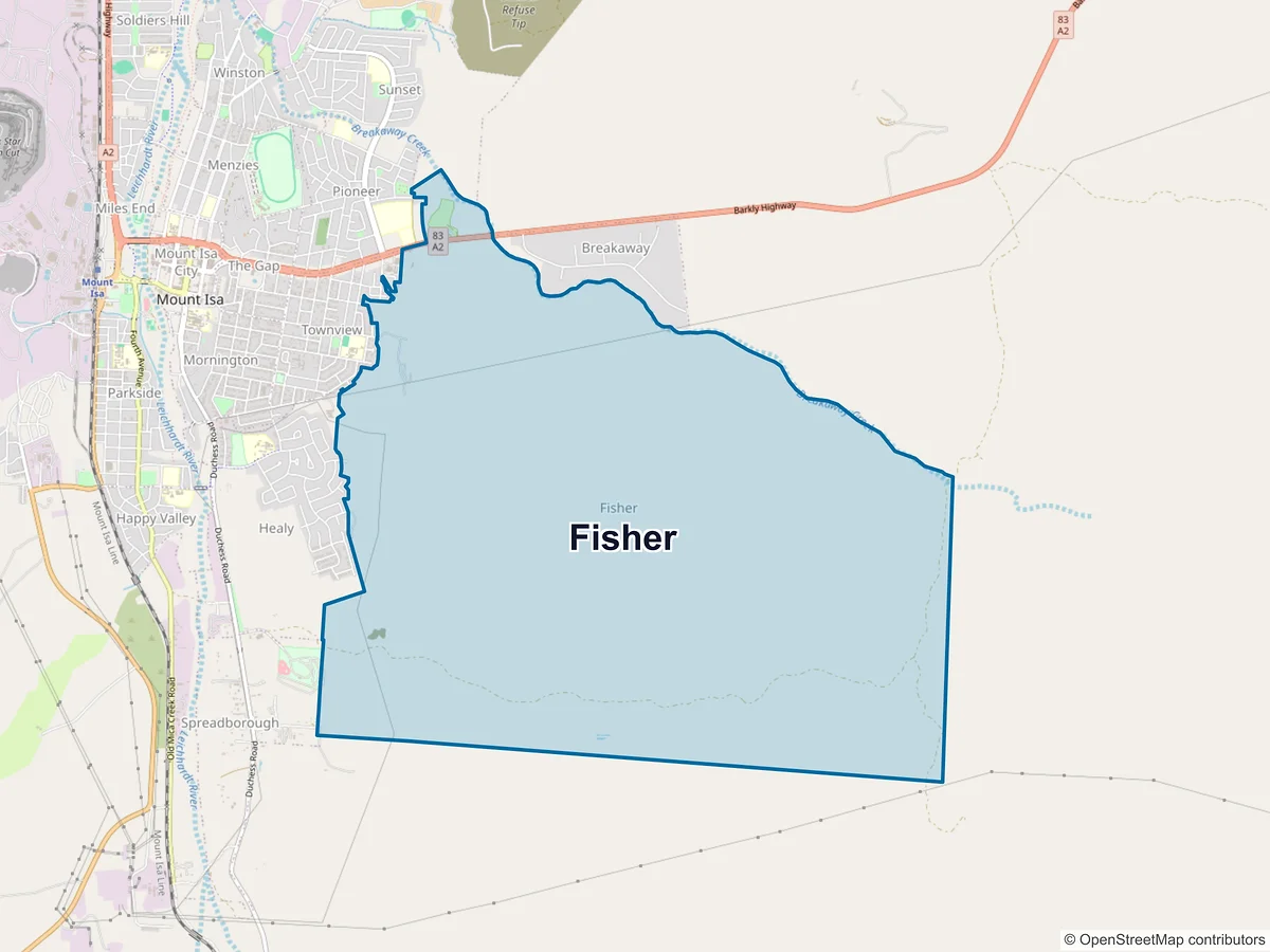Map of Fisher, QLD, Australia
