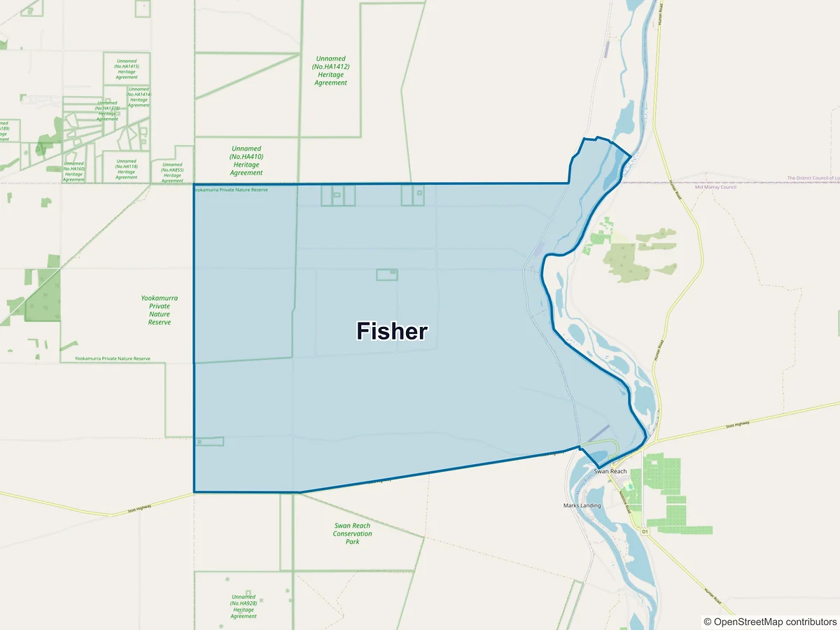Map of Fisher, SA, Australia