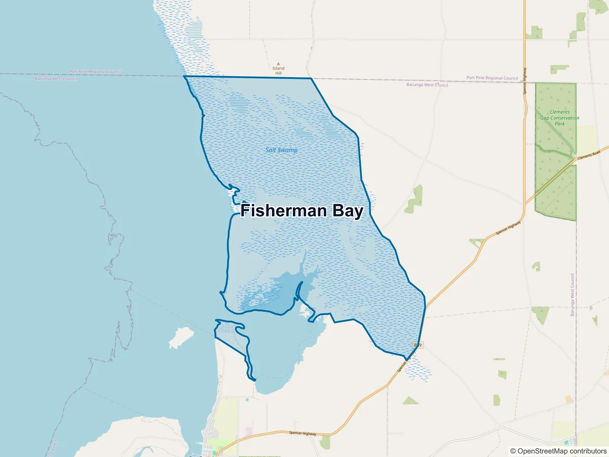 Map of Fisherman Bay, SA, Australia
