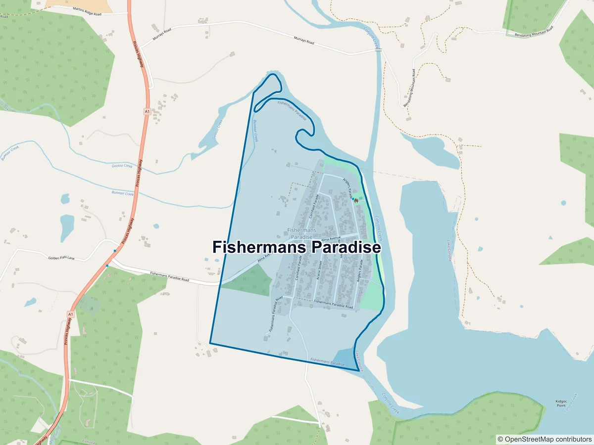 Map of Fishermans Paradise, NSW, Australia