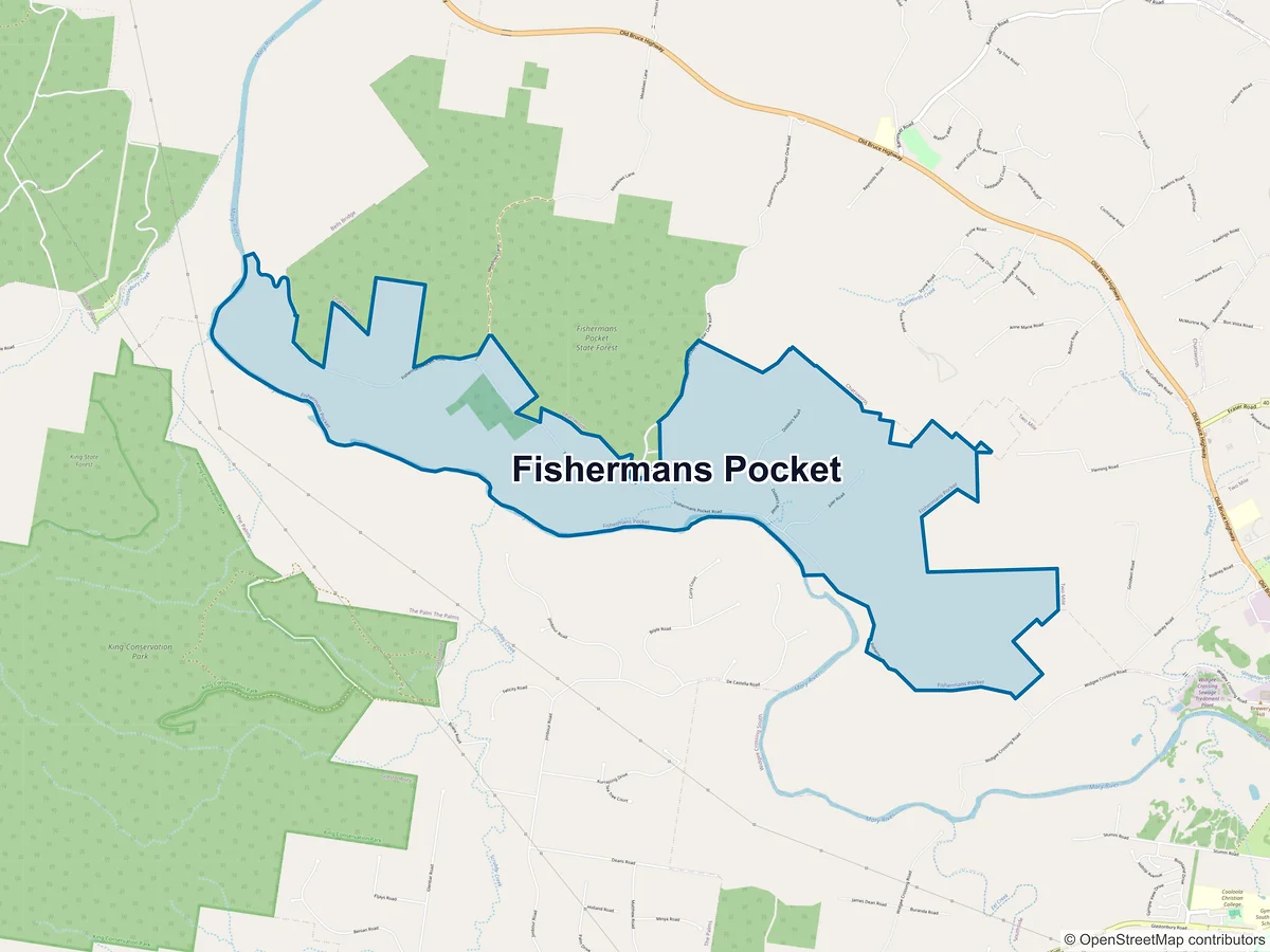 Map of Fishermans Pocket, QLD, Australia