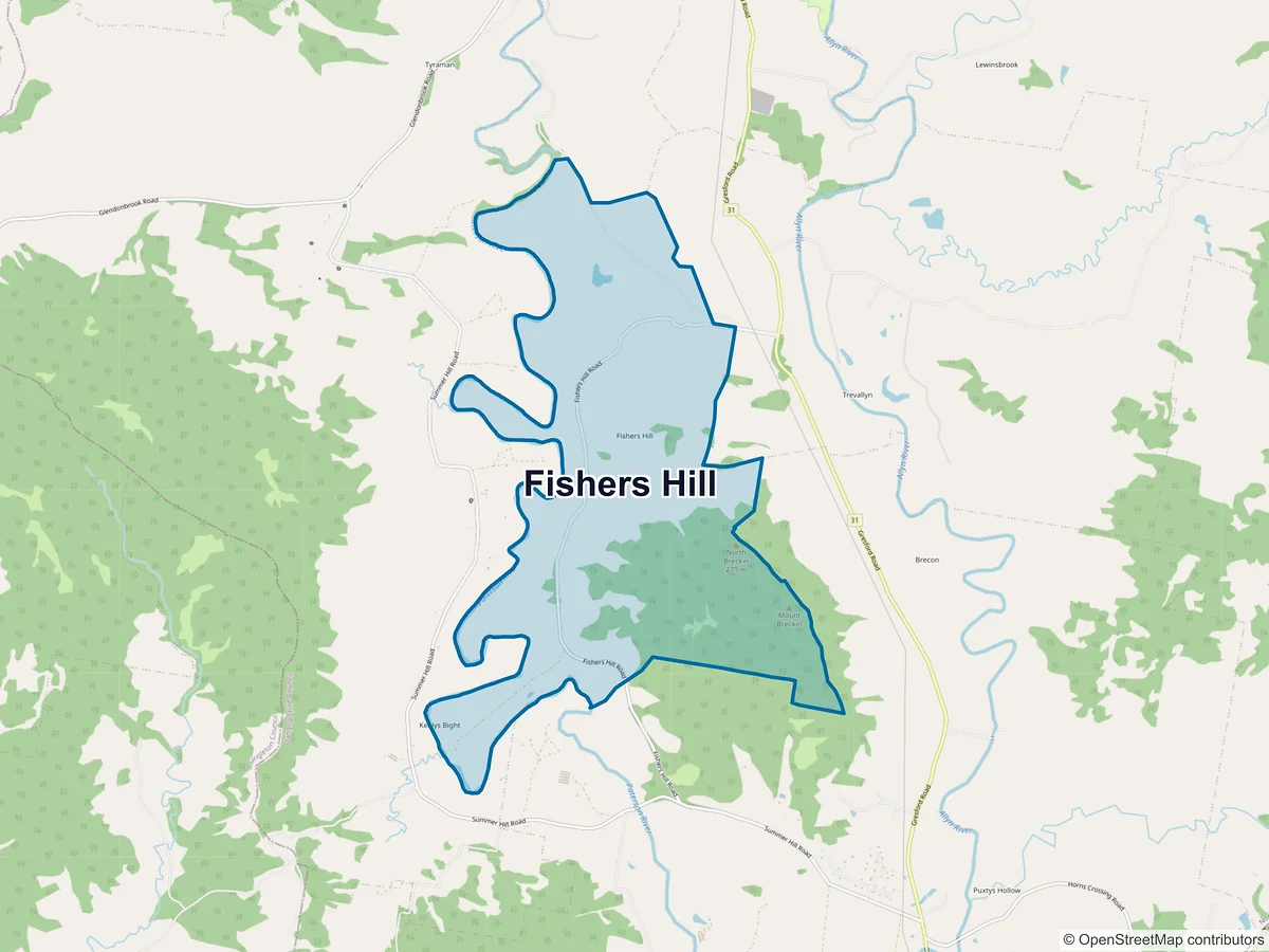 Map of Fishers Hill, NSW, Australia