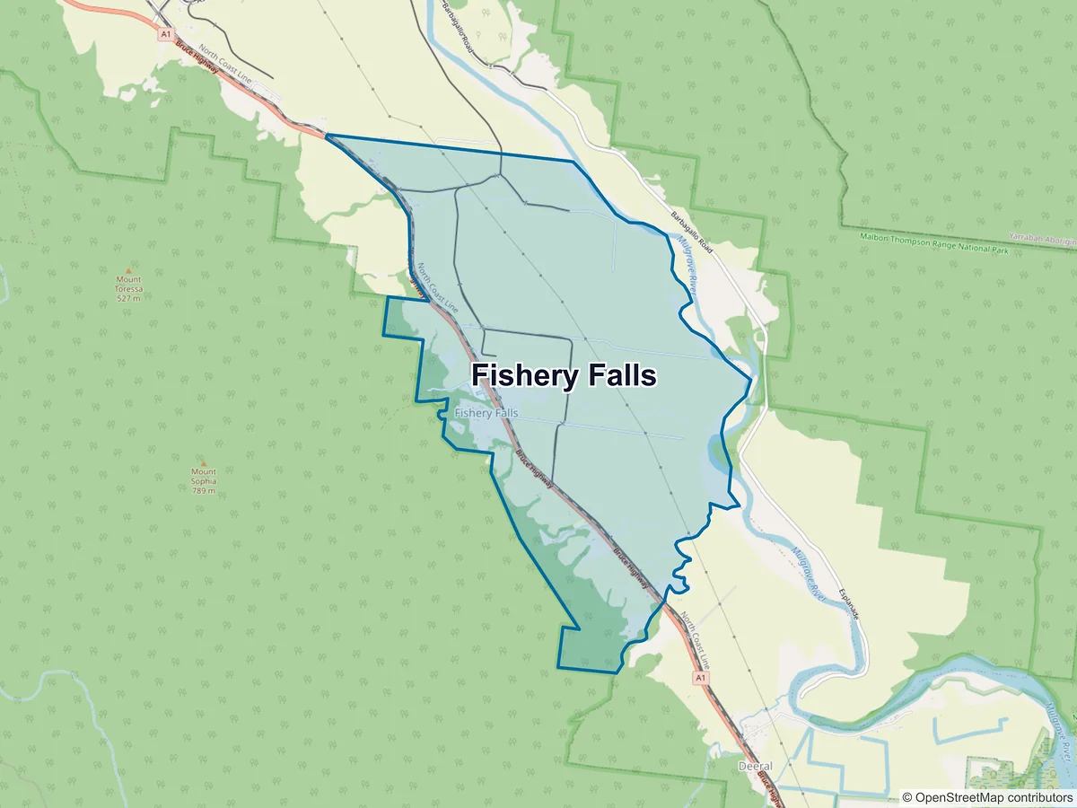 Map of Fishery Falls, QLD, Australia