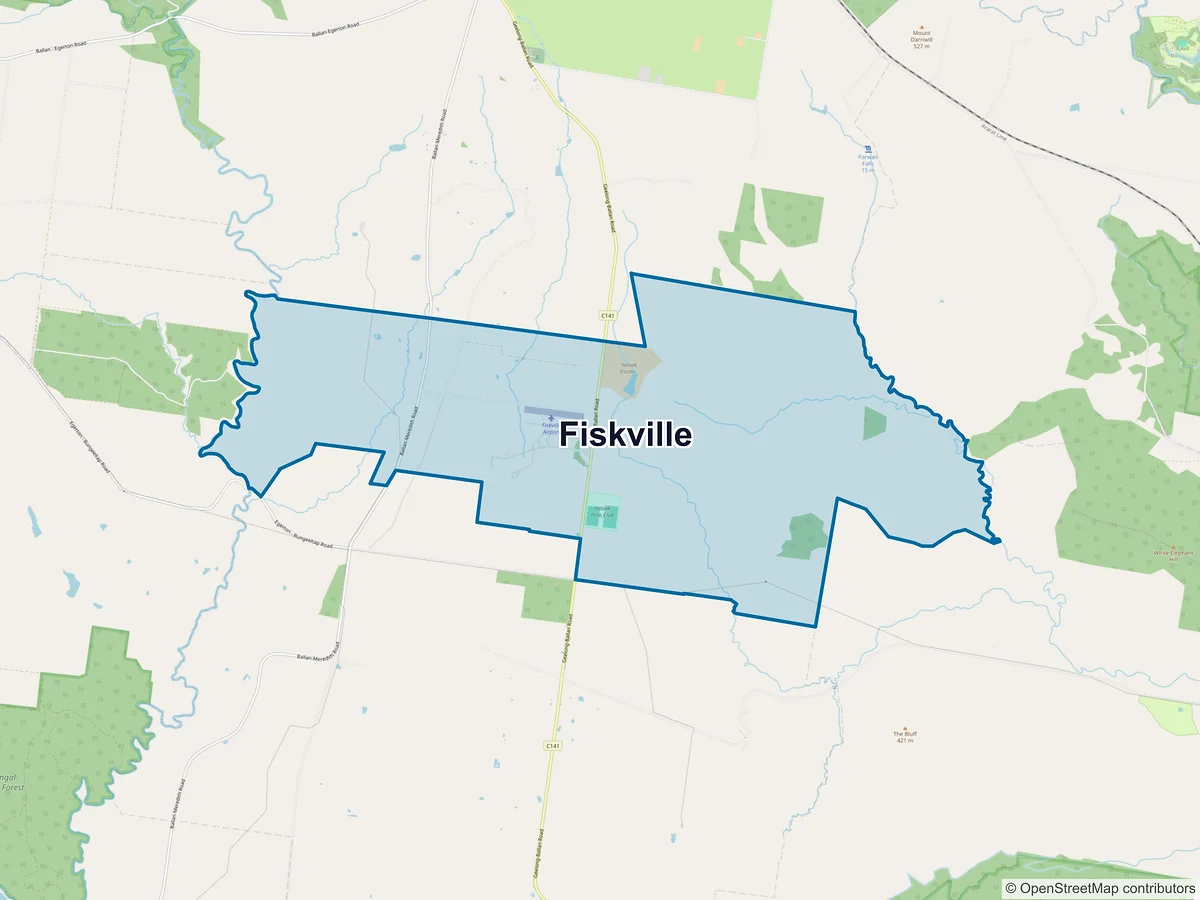 Map of Fiskville, VIC, Australia