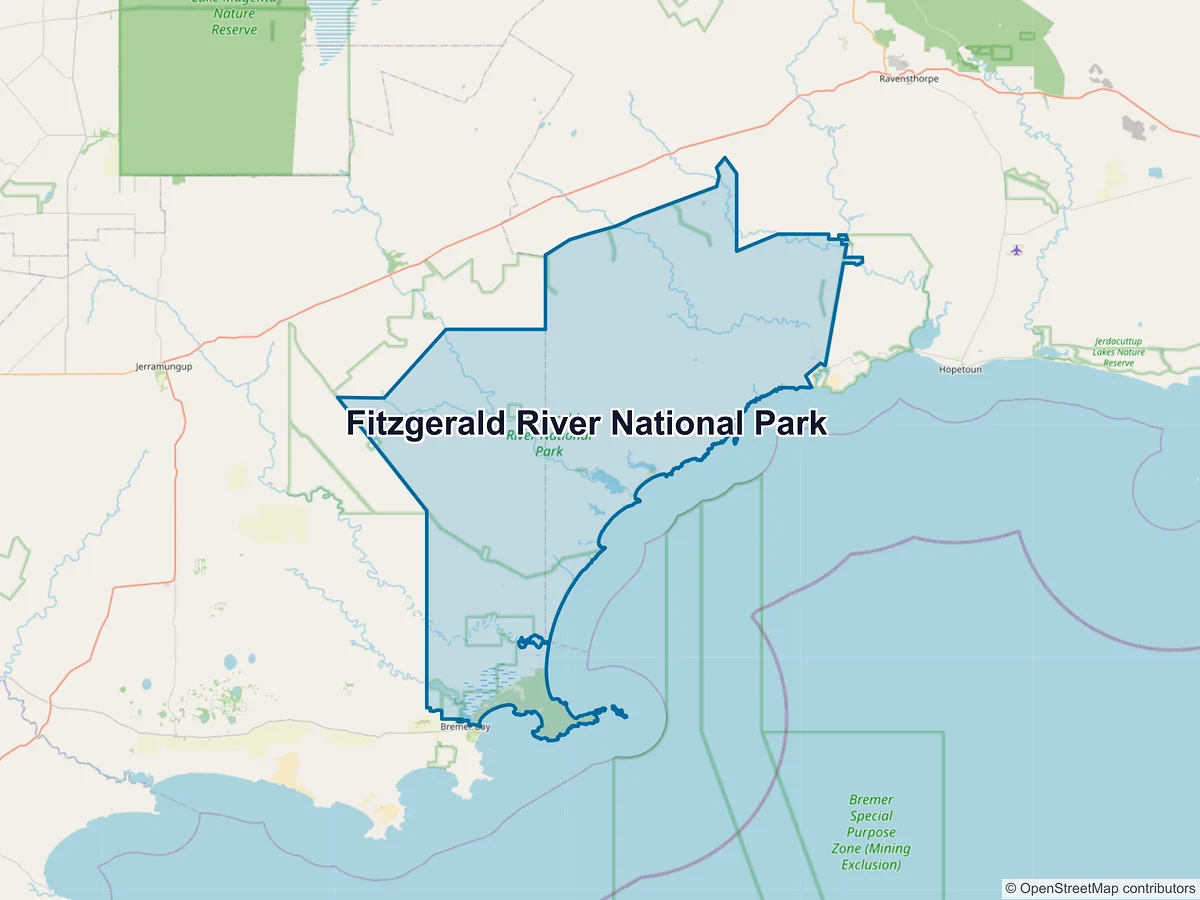 Map of Fitzgerald River National Park, WA, Australia