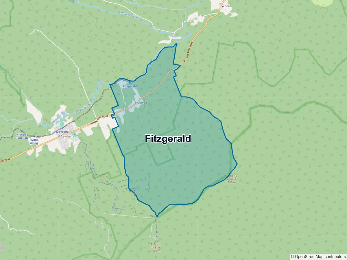 Map of Fitzgerald, TAS, Australia