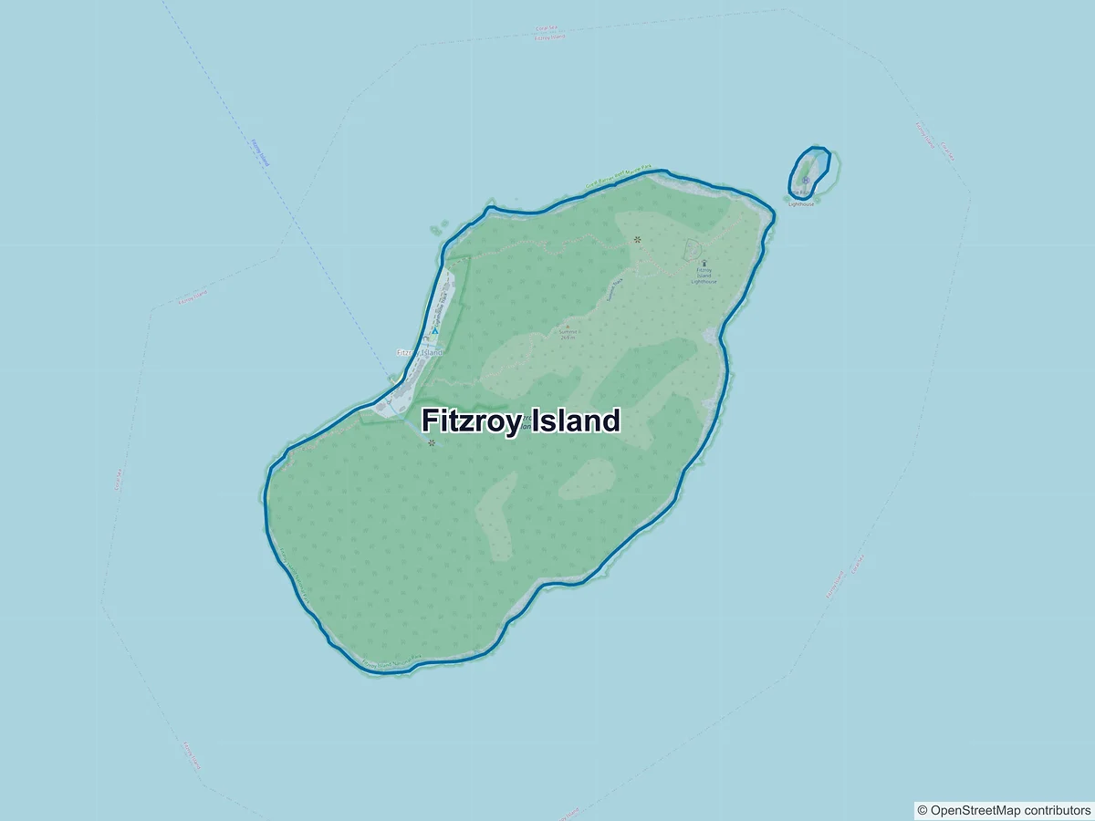 Map of Fitzroy Island, QLD, Australia