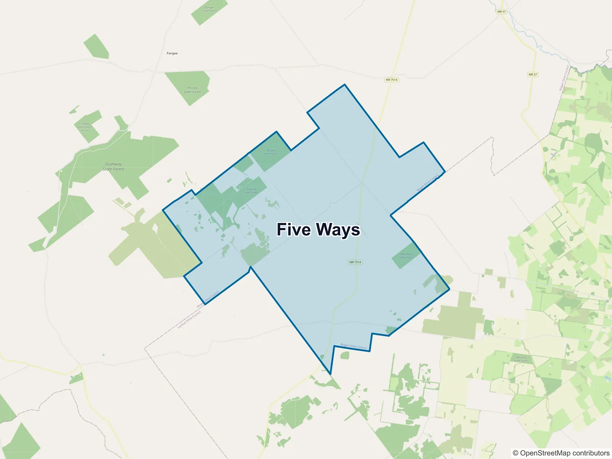 Map of Five Ways, NSW, Australia