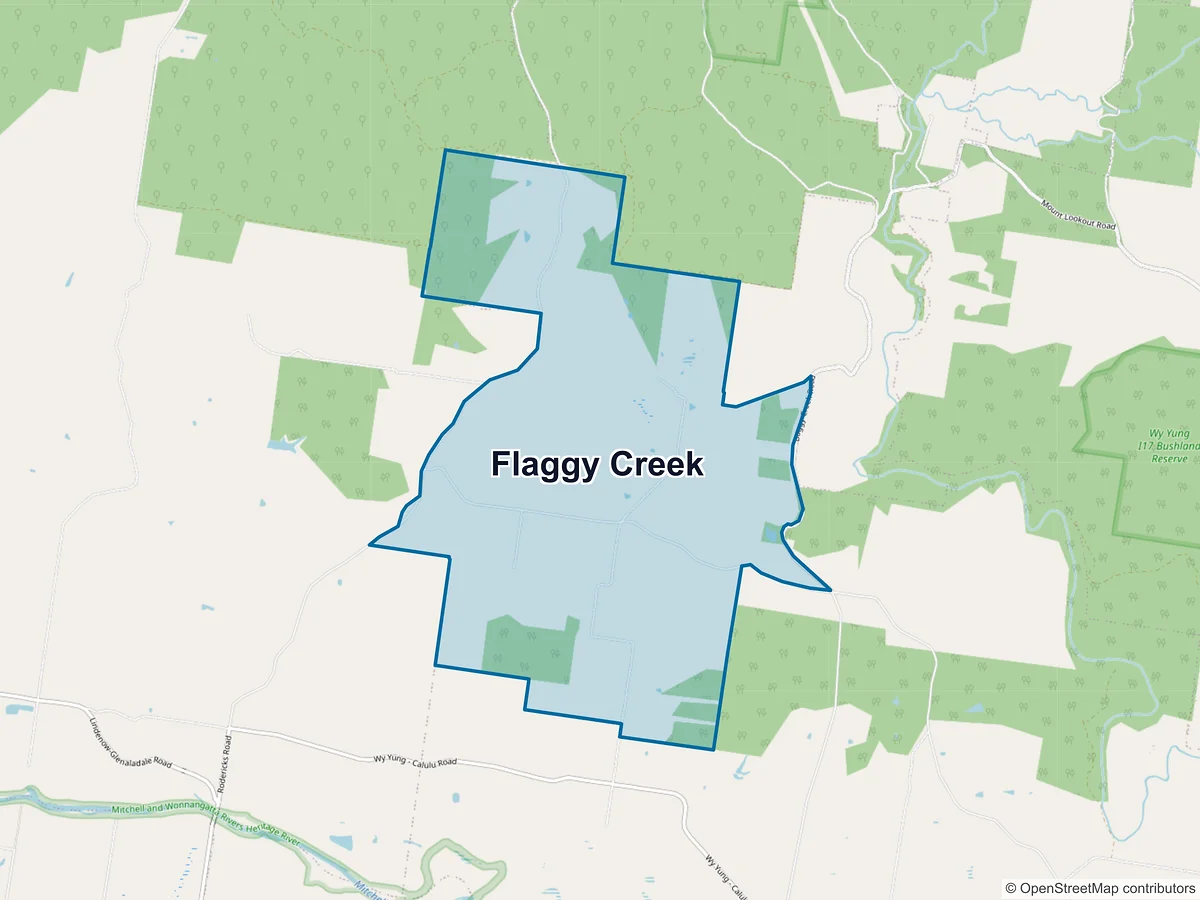 Map of Flaggy Creek, VIC, Australia