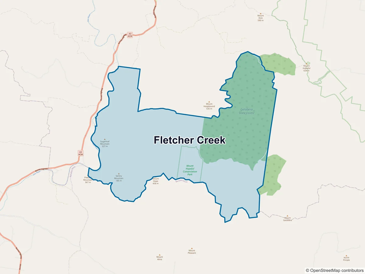 Map of Fletcher Creek, QLD, Australia