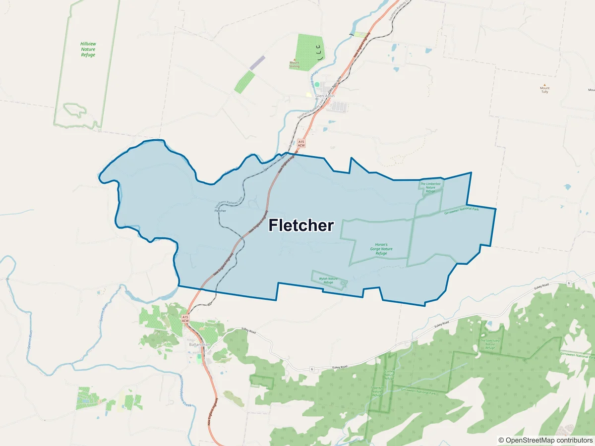 Map of Fletcher, QLD, Australia