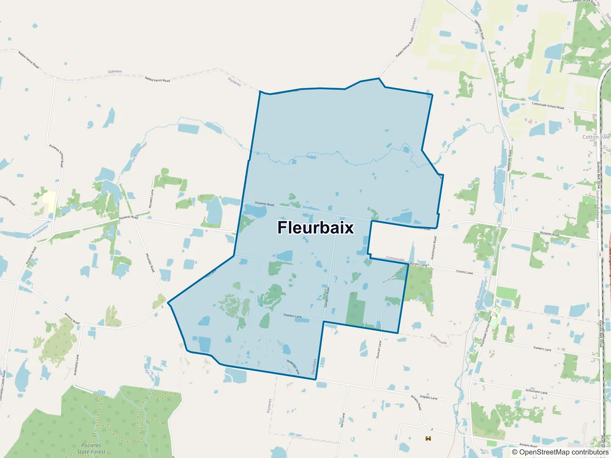 Map of Fleurbaix, QLD, Australia
