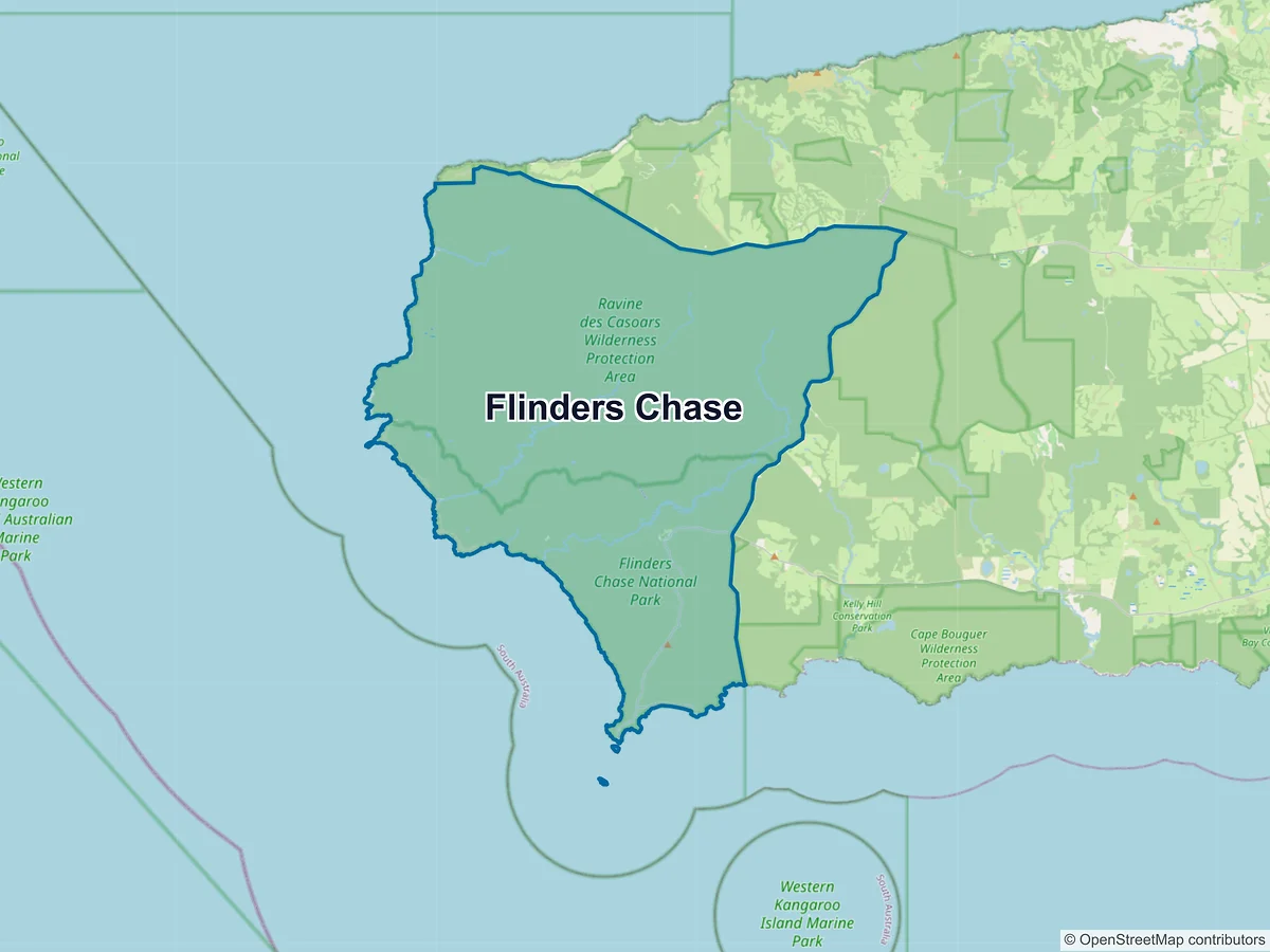 Map of Flinders Chase, SA, Australia