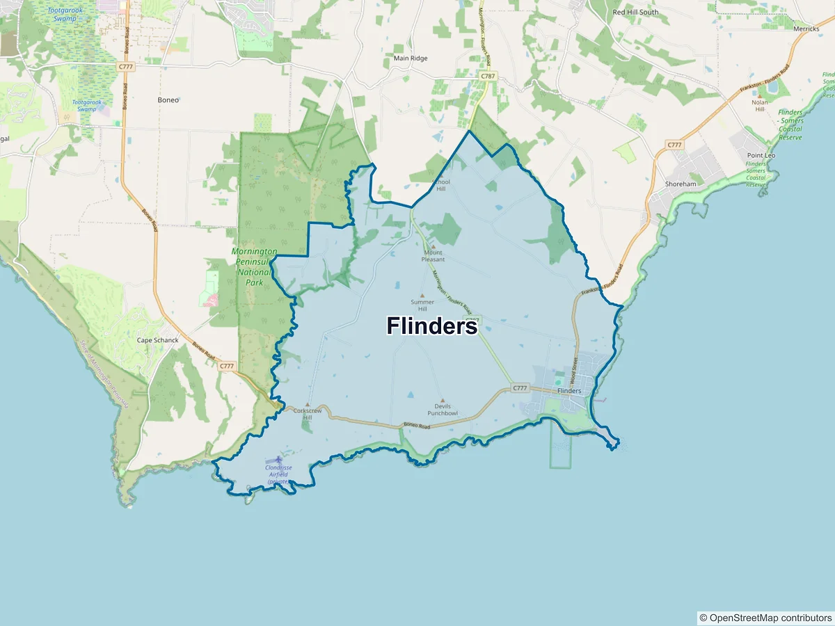 Map of Flinders, VIC, Australia