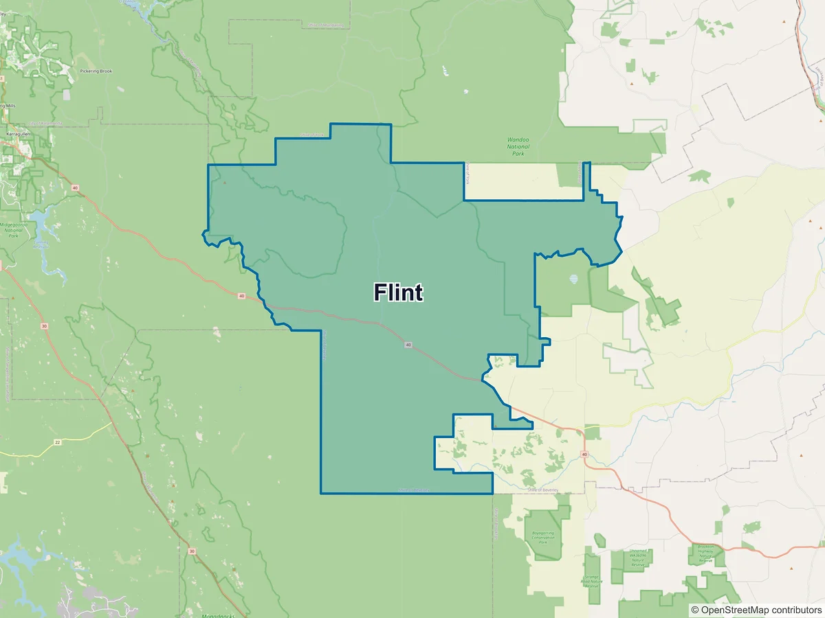 Map of Flint, WA, Australia