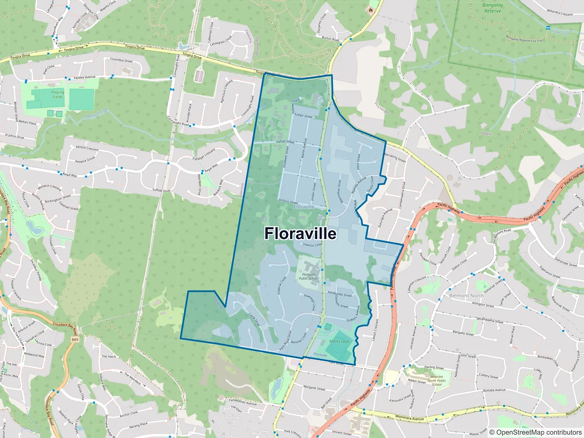 Map of Floraville, NSW, Australia