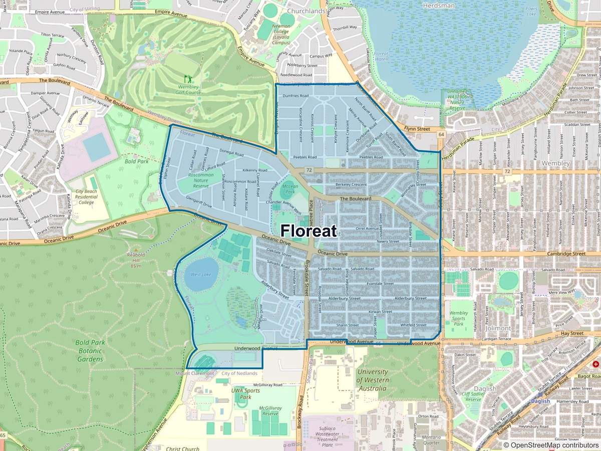 Map of Floreat, WA, Australia
