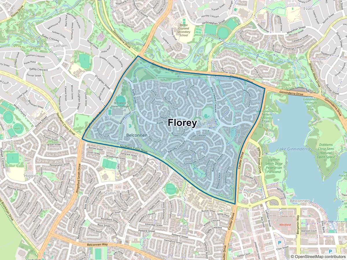 Map of Florey, ACT, Australia
