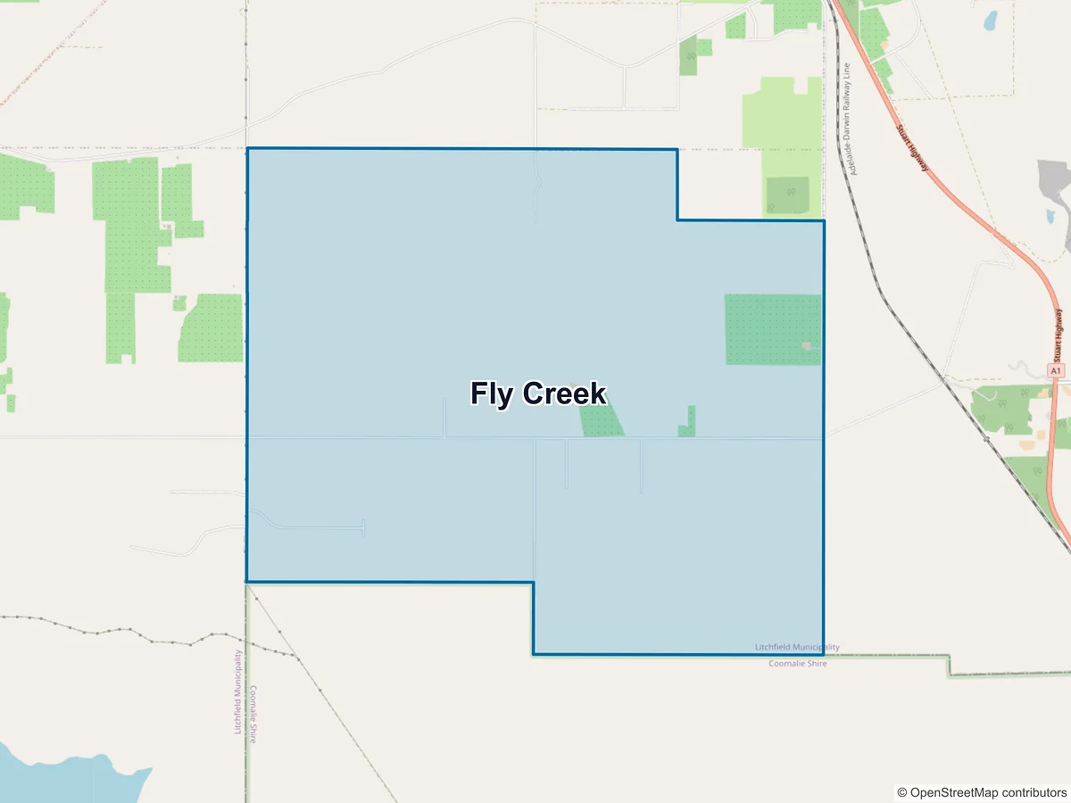 Map of Fly Creek, NT, Australia
