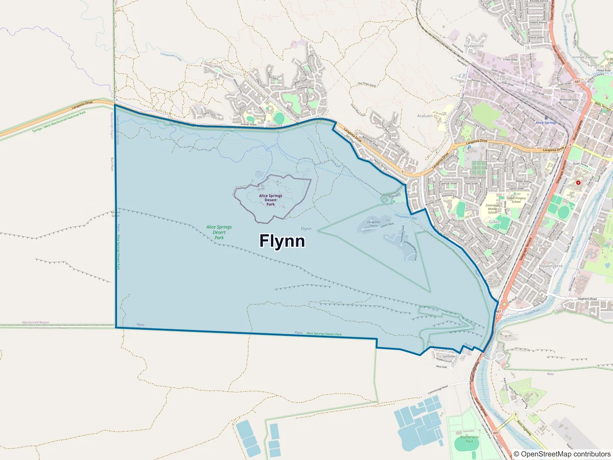 Map of Flynn, NT, Australia