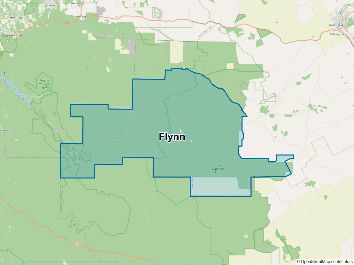 Map of Flynn, WA, Australia