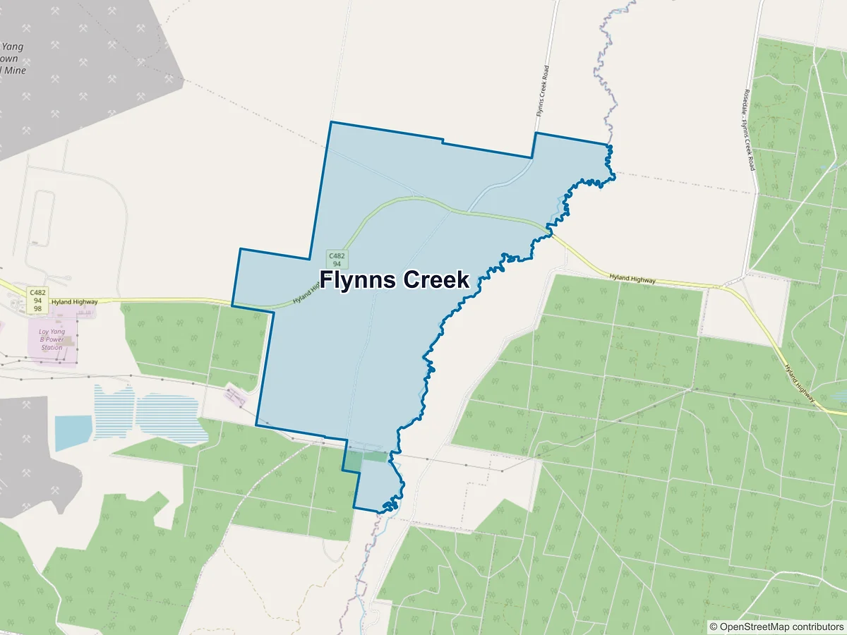 Map of Flynns Creek, VIC, Australia