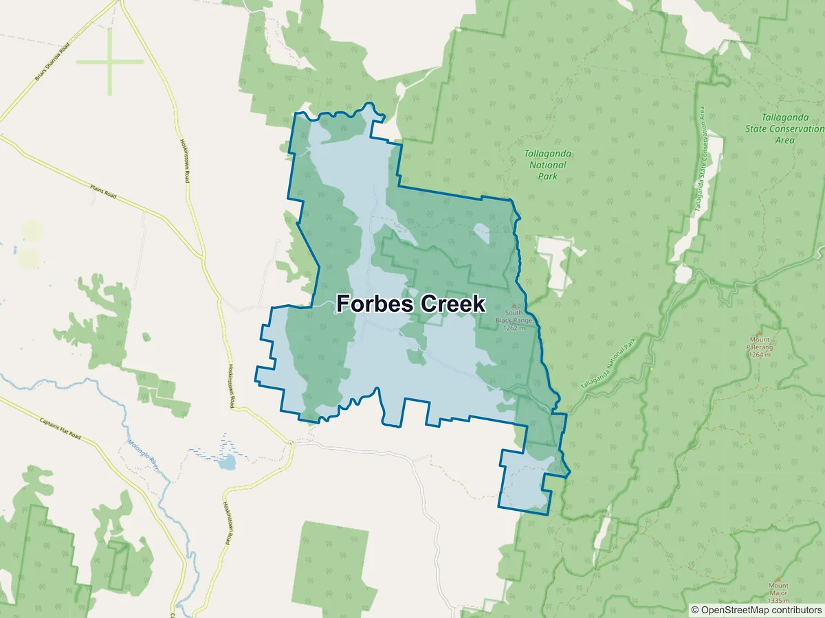 Map of Forbes Creek, NSW, Australia