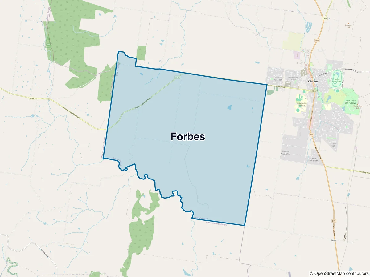 Map of Forbes, VIC, Australia
