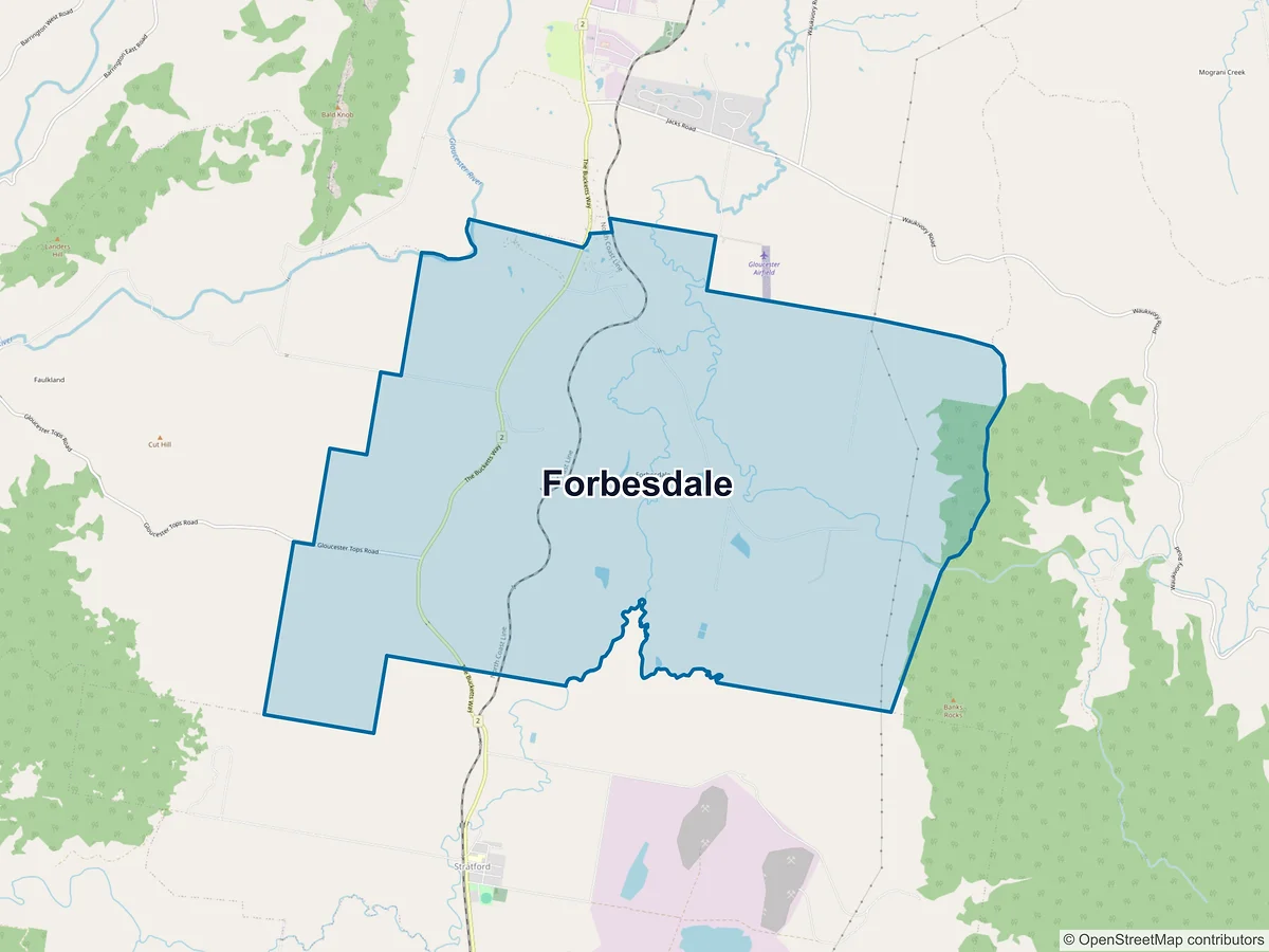 Map of Forbesdale, NSW, Australia