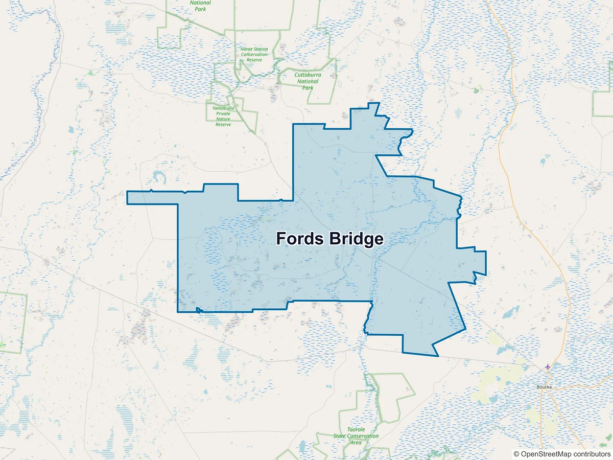 Map of Fords Bridge, NSW, Australia
