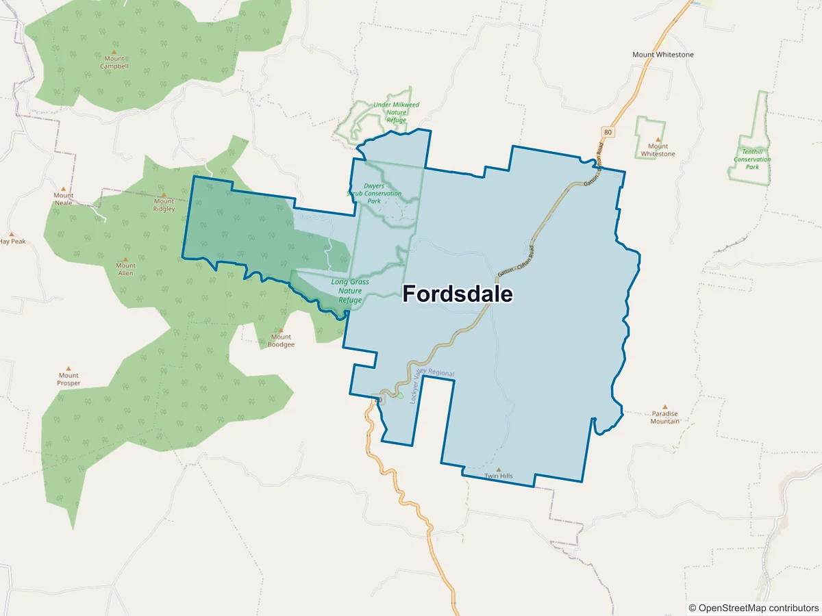 Map of Fordsdale, QLD, Australia