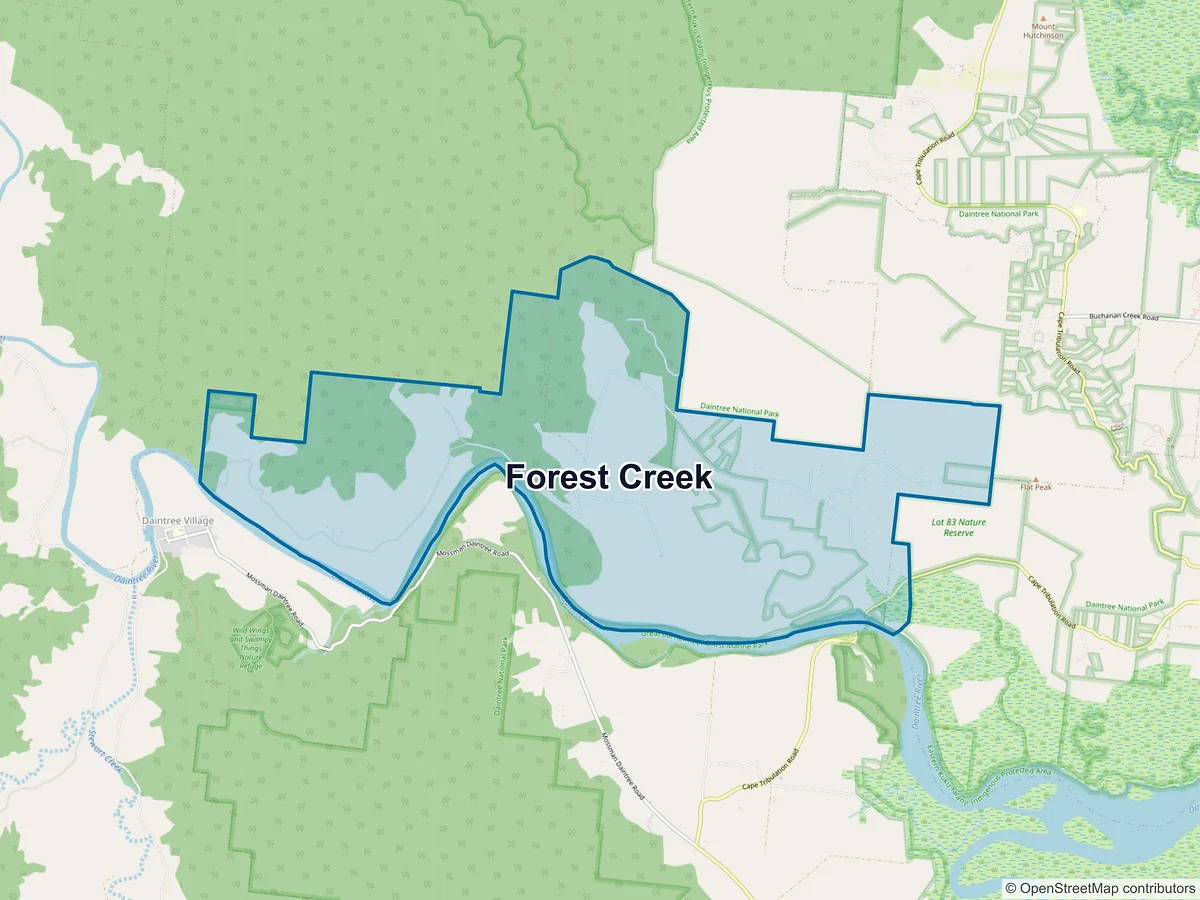 Map of Forest Creek, QLD, Australia