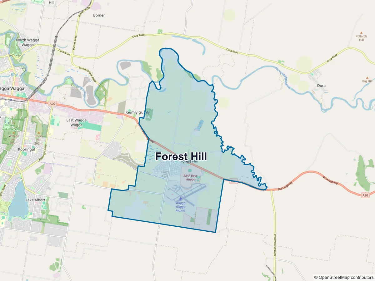 Map of Forest Hill, NSW, Australia