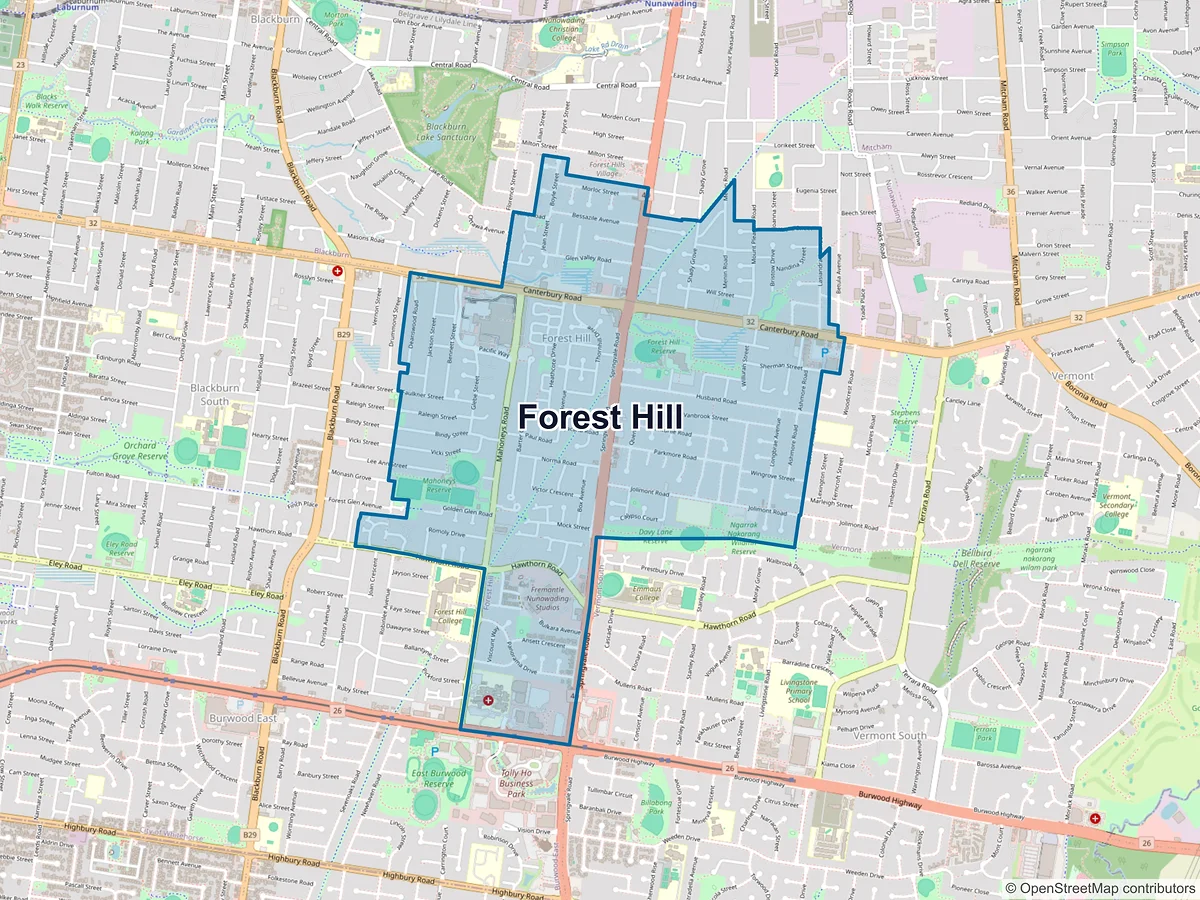 Map of Forest Hill, VIC, Australia