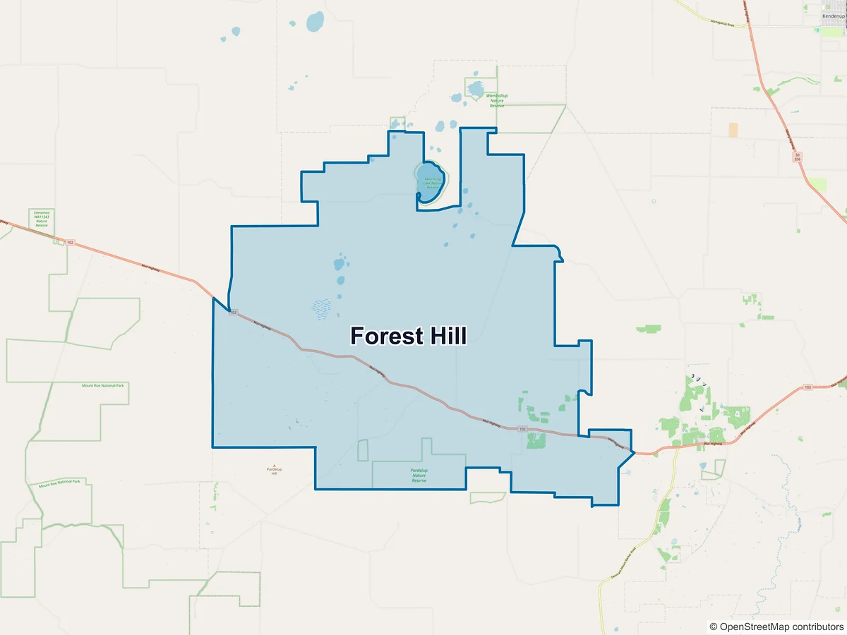 Map of Forest Hill, WA, Australia