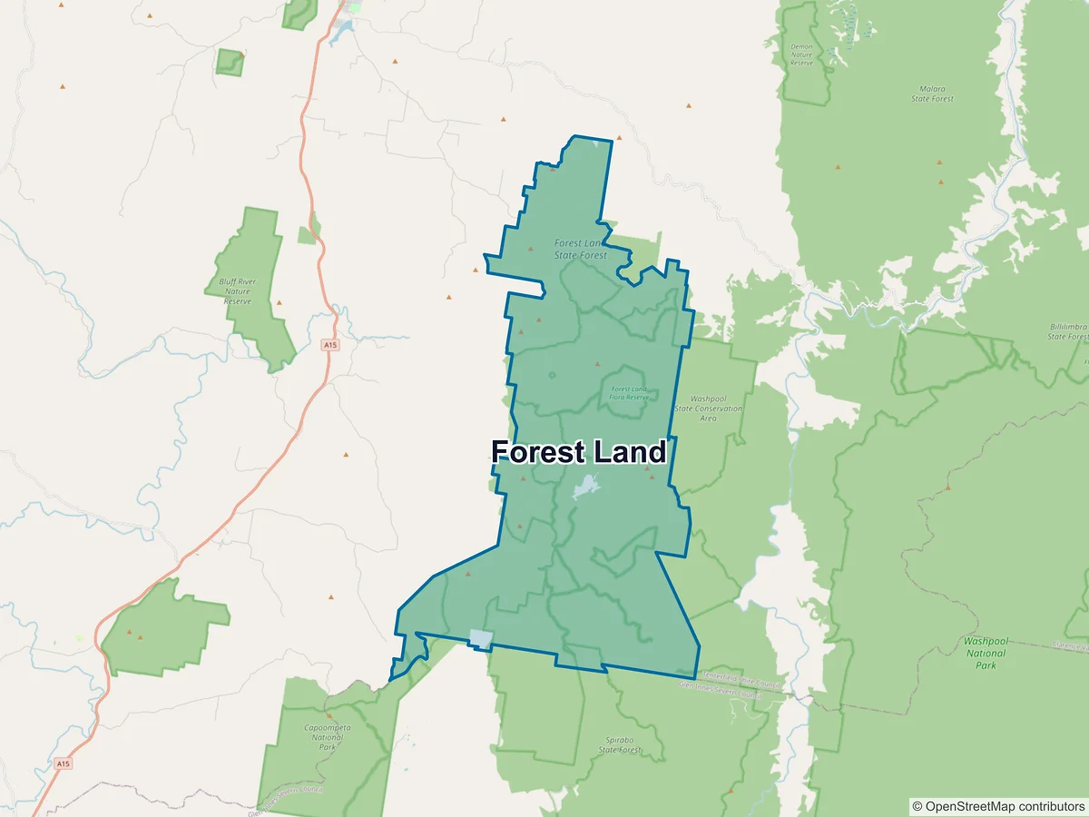 Map of Forest Land, NSW, Australia